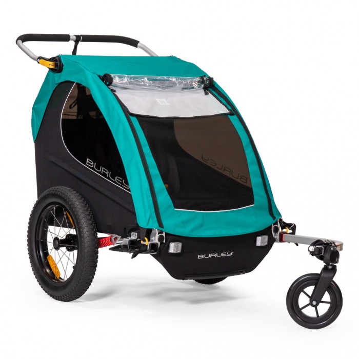 Fietskar en buggy 2 in1 blauw met gordels